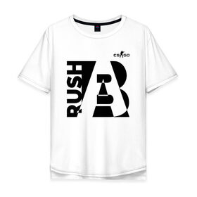 Мужская футболка хлопок Oversize с принтом CS: Go. Rush AB в Санкт-Петербурге, 100% хлопок | свободный крой, круглый ворот, “спинка” длиннее передней части | counter | counter strike | cs | csgo | go | mid | rush | strike