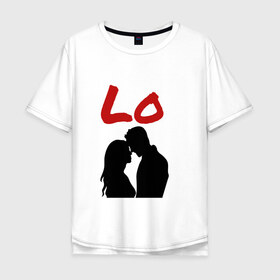 Мужская футболка хлопок Oversize с принтом LOVE (1 часть) в Санкт-Петербурге, 100% хлопок | свободный крой, круглый ворот, “спинка” длиннее передней части | Тематика изображения на принте: 14 февраля | 8 марта | девушка | день всех влюбленных | день святого валентина | для двоих | любимая | любовь | парень | парная | подарок