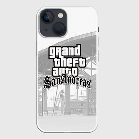 Чехол для iPhone 13 mini с принтом GTA SanAndreas в Санкт-Петербурге,  |  | grand theft auto 2 | grand theft auto 3 | grand theft auto v | grand theft auto: san andreas | grand theft auto: vice city | gta 1 | gta 2 | gta 3 | gta 4 | gta 5 | gta online | gta v | город | игры