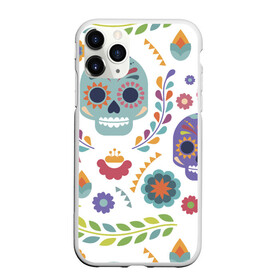Чехол для iPhone 11 Pro матовый с принтом Мексиканские мотивы в Санкт-Петербурге, Силикон |  | день мёртвых. череп | мексика | мексиканский | мексиканское | цветок | цветы | черепа