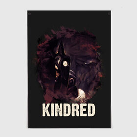 Постер с принтом Kindred в Санкт-Петербурге, 100% бумага
 | бумага, плотность 150 мг. Матовая, но за счет высокого коэффициента гладкости имеет небольшой блеск и дает на свету блики, но в отличии от глянцевой бумаги не покрыта лаком | jinx | kda | league | lol | moba | pentakill | riot | rise | rus | skins | варвик | варус | воин | легенд | лига | лол | маг | стрелок | танк | чемпион