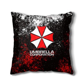 Подушка 3D с принтом UMBRELLA CORP в Санкт-Петербурге, наволочка – 100% полиэстер, наполнитель – холлофайбер (легкий наполнитель, не вызывает аллергию). | состоит из подушки и наволочки. Наволочка на молнии, легко снимается для стирки | Тематика изображения на принте: ada wong | biohazard | leon | nemesis | project resistance | raccoon city | re2 | resident evil 2 | rpd | stars | umbrella | ада вонг | амбрелла | немесис | ужасы