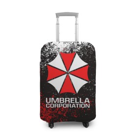 Чехол для чемодана 3D с принтом UMBRELLA CORP в Санкт-Петербурге, 86% полиэфир, 14% спандекс | двустороннее нанесение принта, прорези для ручек и колес | ada wong | biohazard | leon | nemesis | project resistance | raccoon city | re2 | resident evil 2 | rpd | stars | umbrella | ада вонг | амбрелла | немесис | ужасы