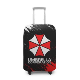 Чехол для чемодана 3D с принтом UMBRELLA CORP в Санкт-Петербурге, 86% полиэфир, 14% спандекс | двустороннее нанесение принта, прорези для ручек и колес | ada wong | biohazard | leon | nemesis | project resistance | raccoon city | re2 | resident evil 2 | rpd | stars | umbrella | ада вонг | амбрелла | немесис | ужасы