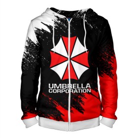 Мужская толстовка 3D на молнии с принтом UMBRELLA CORP в Санкт-Петербурге, 100% полиэстер | длина до линии бедра, манжеты и пояс оформлены мягкой тканевой резинкой, двухслойный капюшон со шнурком для регулировки, спереди молния, по бокам два кармана | ada wong | biohazard | leon | nemesis | project resistance | raccoon city | re2 | resident evil 2 | rpd | stars | umbrella | ада вонг | амбрелла | немесис | ужасы