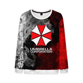 Мужской свитшот 3D с принтом UMBRELLA CORP в Санкт-Петербурге, 100% полиэстер с мягким внутренним слоем | круглый вырез горловины, мягкая резинка на манжетах и поясе, свободная посадка по фигуре | ada wong | biohazard | leon | nemesis | project resistance | raccoon city | re2 | resident evil 2 | rpd | stars | umbrella | ада вонг | амбрелла | немесис | ужасы