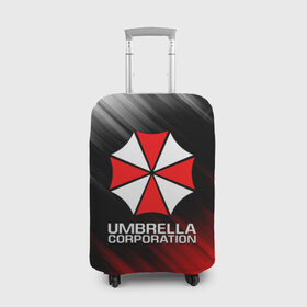 Чехол для чемодана 3D с принтом UMBRELLA CORP в Санкт-Петербурге, 86% полиэфир, 14% спандекс | двустороннее нанесение принта, прорези для ручек и колес | ada wong | biohazard | leon | nemesis | project resistance | raccoon city | re2 | resident evil 2 | rpd | stars | umbrella | ада вонг | амбрелла | немесис | ужасы