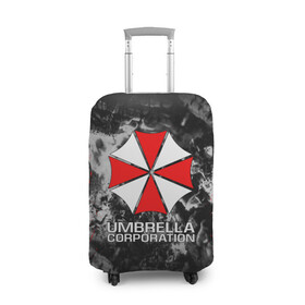 Чехол для чемодана 3D с принтом UMBRELLA CORP | АМБРЕЛЛА КОРП в Санкт-Петербурге, 86% полиэфир, 14% спандекс | двустороннее нанесение принта, прорези для ручек и колес | ada wong | biohazard | leon | nemesis | project resistance | raccoon city | re2 | resident evil 2 | rpd | stars | umbrella | ада вонг | амбрелла | немесис | ужасы