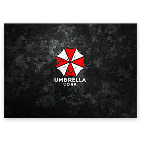 Поздравительная открытка с принтом UMBRELLA CORP в Санкт-Петербурге, 100% бумага | плотность бумаги 280 г/м2, матовая, на обратной стороне линовка и место для марки
 | ada wong | biohazard | leon | nemesis | project resistance | raccoon city | re2 | resident evil 2 | rpd | stars | umbrella | ада вонг | амбрелла | немесис | ужасы