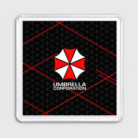 Магнит 55*55 с принтом UMBRELLA CORP | АМБРЕЛЛА КОРП в Санкт-Петербурге, Пластик | Размер: 65*65 мм; Размер печати: 55*55 мм | ada wong | biohazard | leon | nemesis | project resistance | raccoon city | re2 | resident evil 2 | rpd | stars | umbrella | ада вонг | амбрелла | немесис | ужасы