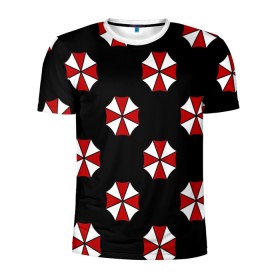 Мужская футболка 3D спортивная с принтом Umbrella Corporation в Санкт-Петербурге, 100% полиэстер с улучшенными характеристиками | приталенный силуэт, круглая горловина, широкие плечи, сужается к линии бедра | апокалипсис | зла | зомби | обитель | твирус