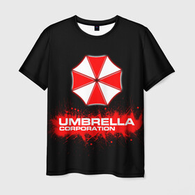 Мужская футболка 3D с принтом Umbrella Corporation в Санкт-Петербурге, 100% полиэфир | прямой крой, круглый вырез горловины, длина до линии бедер | corporation | umbrella | umbrella corporation | амбрела | амбрелла корпорейшн | военная корпорация | корпорация | фармацевтическая корпорация