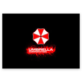 Поздравительная открытка с принтом Umbrella Corporation в Санкт-Петербурге, 100% бумага | плотность бумаги 280 г/м2, матовая, на обратной стороне линовка и место для марки
 | Тематика изображения на принте: corporation | umbrella | umbrella corporation | амбрела | амбрелла корпорейшн | военная корпорация | корпорация | фармацевтическая корпорация