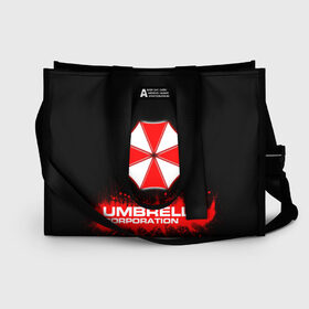 Сумка-шоппер 3D с принтом Umbrella Corporation в Санкт-Петербурге, 100% полиэстер | застегивается на металлическую кнопку; внутренний карман застегивается на молнию. Стенки укреплены специальным мягким материалом, чтобы защитить содержимое от несильных ударов
 | corporation | umbrella | umbrella corporation | амбрела | амбрелла корпорейшн | военная корпорация | корпорация | фармацевтическая корпорация