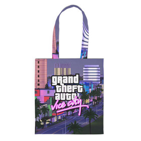 Шоппер 3D с принтом Grand Theft Auto Vice City в Санкт-Петербурге, 100% полиэстер | Плотность: 200 г/м2; Размер: 34×35 см; Высота лямок: 30 см | grand theft auto 2 | grand theft auto 3 | grand theft auto v | grand theft auto: san andreas | grand theft auto: vice city | gta 1 | gta 2 | gta 3 | gta 4 | gta 5 | gta online | gta v | город | игры