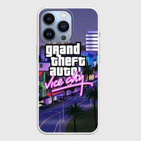 Чехол для iPhone 13 Pro с принтом Grand Theft Auto Vice City в Санкт-Петербурге,  |  | Тематика изображения на принте: grand theft auto 2 | grand theft auto 3 | grand theft auto v | grand theft auto: san andreas | grand theft auto: vice city | gta 1 | gta 2 | gta 3 | gta 4 | gta 5 | gta online | gta v | город | игры