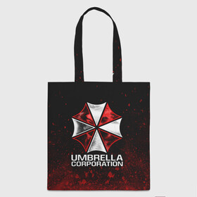 Шоппер 3D с принтом UMBRELLA CORP в Санкт-Петербурге, 100% полиэстер | Плотность: 200 г/м2; Размер: 34×35 см; Высота лямок: 30 см | ada wong | biohazard | leon | nemesis | project resistance | raccoon city | re2 | resident evil 2 | rpd | stars | umbrella | ада вонг | амбрелла | немесис | ужасы