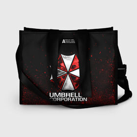 Сумка-шоппер 3D с принтом UMBRELLA CORP в Санкт-Петербурге, 100% полиэстер | застегивается на металлическую кнопку; внутренний карман застегивается на молнию. Стенки укреплены специальным мягким материалом, чтобы защитить содержимое от несильных ударов
 | ada wong | biohazard | leon | nemesis | project resistance | raccoon city | re2 | resident evil 2 | rpd | stars | umbrella | ада вонг | амбрелла | немесис | ужасы