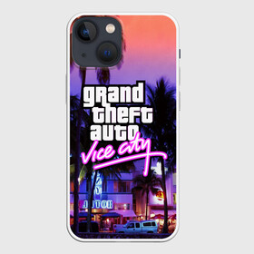 Чехол для iPhone 13 mini с принтом Grand Theft Auto Vice City в Санкт-Петербурге,  |  | grand theft auto 2 | grand theft auto 3 | grand theft auto v | grand theft auto: san andreas | grand theft auto: vice city | gta 1 | gta 2 | gta 3 | gta 4 | gta 5 | gta online | gta v | город | игры