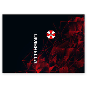 Поздравительная открытка с принтом UMBRELLA CORP | АМБРЕЛЛА КОРП в Санкт-Петербурге, 100% бумага | плотность бумаги 280 г/м2, матовая, на обратной стороне линовка и место для марки
 | ada wong | biohazard | leon | nemesis | project resistance | raccoon city | re2 | resident evil 2 | rpd | stars | umbrella | ада вонг | амбрелла | немесис | ужасы