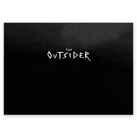 Поздравительная открытка с принтом The Outsider в Санкт-Петербурге, 100% бумага | плотность бумаги 280 г/м2, матовая, на обратной стороне линовка и место для марки
 | king | outsider | stephen | stephen king | кинг | книга | роман | сериал | стивен | стивен кинг | чужак