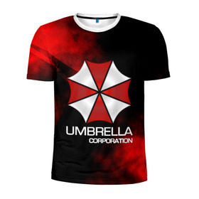 Мужская футболка 3D спортивная с принтом UMBRELLA CORP в Санкт-Петербурге, 100% полиэстер с улучшенными характеристиками | приталенный силуэт, круглая горловина, широкие плечи, сужается к линии бедра | Тематика изображения на принте: biohazard | biohazard 7 | crocodile | fang | game | hand | monster | new umbrella | resident evil | resident evil 7 | umbrella | umbrella corp | umbrella corporation | zombie | обитель