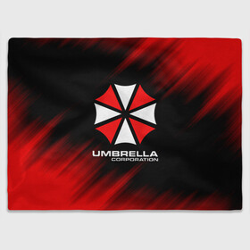 Плед 3D с принтом Umbrella Corporation в Санкт-Петербурге, 100% полиэстер | закругленные углы, все края обработаны. Ткань не мнется и не растягивается | corp | corporation | resident evil | umbrella | umbrella corporation | зомби апокалипсис | зонт | игра