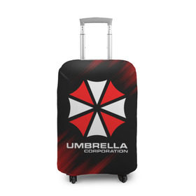 Чехол для чемодана 3D с принтом Umbrella Corporation в Санкт-Петербурге, 86% полиэфир, 14% спандекс | двустороннее нанесение принта, прорези для ручек и колес | corp | corporation | resident evil | umbrella | umbrella corporation | зомби апокалипсис | зонт | игра