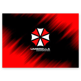 Поздравительная открытка с принтом Umbrella Corporation в Санкт-Петербурге, 100% бумага | плотность бумаги 280 г/м2, матовая, на обратной стороне линовка и место для марки
 | corp | corporation | resident evil | umbrella | umbrella corporation | зомби апокалипсис | зонт | игра