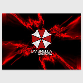 Поздравительная открытка с принтом UMBRELLA CORP в Санкт-Петербурге, 100% бумага | плотность бумаги 280 г/м2, матовая, на обратной стороне линовка и место для марки
 | biohazard | biohazard 7 | crocodile | fang | game | hand | monster | new umbrella | resident evil | resident evil 7 | umbrella | umbrella corp | umbrella corporation | zombie | обитель