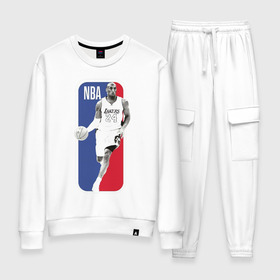 Женский костюм хлопок с принтом NBA Kobe Bryant в Санкт-Петербурге, 100% хлопок | на свитшоте круглая горловина, мягкая резинка по низу. Брюки заужены к низу, на них два вида карманов: два 