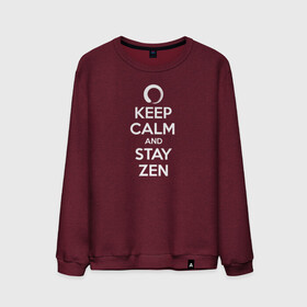 Мужской свитшот хлопок с принтом Keep calm & stay Zen в Санкт-Петербурге, 100% хлопок |  | Тематика изображения на принте: aum | zen | будда | буддизм | дзен | мантра | ом | религия