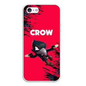 Чехол для iPhone 5/5S матовый с принтом BRAWL STARS CROW в Санкт-Петербурге, Силикон | Область печати: задняя сторона чехла, без боковых панелей | bea | bibi | brawl stars | colt | crow | el brown | leon | leon shark | max | nita | sally leon | shark | акула | беа | берли | биби | бравл старс | браун | ворон | кольт | леон | леон акула | макс | нита | шелли