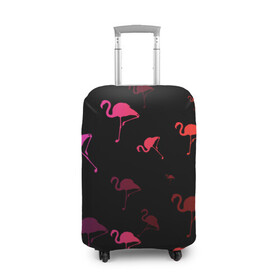 Чехол для чемодана 3D с принтом Фламинго в Санкт-Петербурге, 86% полиэфир, 14% спандекс | двустороннее нанесение принта, прорези для ручек и колес | минимализм | прикольные картинки | прикольные надписи | розовый фламинго | фламинго