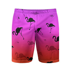 Мужские шорты спортивные с принтом Фламинго в Санкт-Петербурге,  |  | минимализм | прикольные картинки | прикольные надписи | розовый фламинго | фламинго