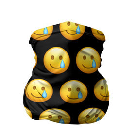 Бандана-труба 3D с принтом New Emoji в Санкт-Петербурге, 100% полиэстер, ткань с особыми свойствами — Activecool | плотность 150‒180 г/м2; хорошо тянется, но сохраняет форму | crying | emoji | smile | smiling face with tear | tear | плачущий | слеза | смайлик | улыбка | эмодзи