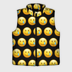 Мужской жилет утепленный 3D с принтом New Emoji в Санкт-Петербурге,  |  | crying | emoji | smile | smiling face with tear | tear | плачущий | слеза | смайлик | улыбка | эмодзи