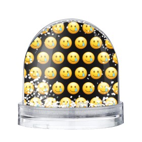 Снежный шар с принтом New Emoji в Санкт-Петербурге, Пластик | Изображение внутри шара печатается на глянцевой фотобумаге с двух сторон | crying | emoji | smile | smiling face with tear | tear | плачущий | слеза | смайлик | улыбка | эмодзи