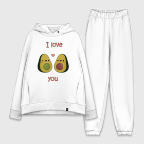 Женский костюм хлопок Oversize с принтом AVOCADO LOVE в Санкт-Петербурге,  |  | avokado | авокадо