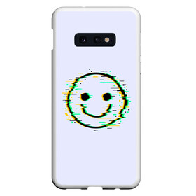 Чехол для Samsung S10E с принтом Smile в Санкт-Петербурге, Силикон | Область печати: задняя сторона чехла, без боковых панелей | Тематика изображения на принте: art | ball | glitch | meme | smile | арт | глитч | интернет | мем | позитив | смайл | смайлик | смех | улыбка | юмор