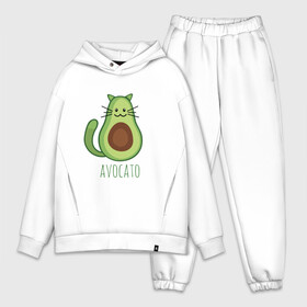 Мужской костюм хлопок OVERSIZE с принтом AVOCATO в Санкт-Петербурге,  |  | avocado | avocato | avogato | cat | cats | авокадо | авокато | авокот | картинка | картинки | кот | коте | котэ | прикольная | прикольные