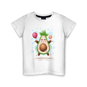 Детская футболка хлопок с принтом АВОКАДО в Санкт-Петербурге, 100% хлопок | круглый вырез горловины, полуприлегающий силуэт, длина до линии бедер | avocado | character | cute pictures | exotic | fruit | nut | vegan | vegetables | vegetarian | авокадо | веган | вегетарианец | милые картинки | овощи | орех | персонаж | фрукты | экзотика