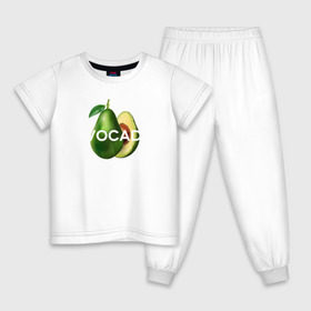Детская пижама хлопок с принтом АВОКАДО в Санкт-Петербурге, 100% хлопок |  брюки и футболка прямого кроя, без карманов, на брюках мягкая резинка на поясе и по низу штанин
 | Тематика изображения на принте: avocado | character | cute pictures | exotic | fruit | nut | vegan | vegetables | vegetarian | авокадо | веган | вегетарианец | милые картинки | овощи | орех | персонаж | фрукты | экзотика