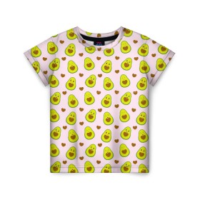 Детская футболка 3D с принтом АВОКАДО в Санкт-Петербурге, 100% гипоаллергенный полиэфир | прямой крой, круглый вырез горловины, длина до линии бедер, чуть спущенное плечо, ткань немного тянется | Тематика изображения на принте: avocado | character | cute pictures | exotic | fruit | nut | vegan | vegetables | vegetarian | авокадо | веган | вегетарианец | милые картинки | овощи | орех | персонаж | фрукты | экзотика