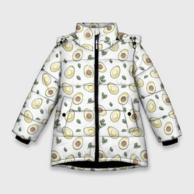 Зимняя куртка для девочек 3D с принтом АВОКАДО в Санкт-Петербурге, ткань верха — 100% полиэстер; подклад — 100% полиэстер, утеплитель — 100% полиэстер. | длина ниже бедра, удлиненная спинка, воротник стойка и отстегивающийся капюшон. Есть боковые карманы с листочкой на кнопках, утяжки по низу изделия и внутренний карман на молнии. 

Предусмотрены светоотражающий принт на спинке, радужный светоотражающий элемент на пуллере молнии и на резинке для утяжки. | avocado | character | cute pictures | exotic | fruit | nut | vegan | vegetables | vegetarian | авокадо | веган | вегетарианец | милые картинки | овощи | орех | персонаж | фрукты | экзотика