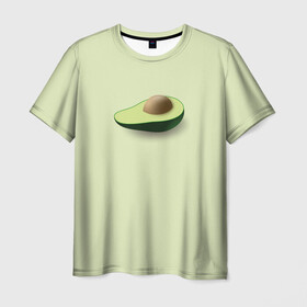 Мужская футболка 3D с принтом Авокадо в Санкт-Петербурге, 100% полиэфир | прямой крой, круглый вырез горловины, длина до линии бедер | Тематика изображения на принте: авокадо | веган | еда блогеров | мемы | минимализм | прикольные картинки | прикольные надписи | растение | фрукт