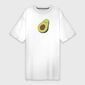 Платье-футболка хлопок с принтом Авокадо в Санкт-Петербурге,  |  | авокадо | мемы | минимализм | прикольные картинки | прикольные надписи | растение | фрукт