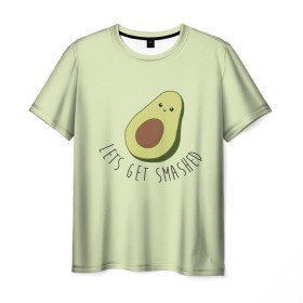Мужская футболка 3D с принтом Авокадо в Санкт-Петербурге, 100% полиэфир | прямой крой, круглый вырез горловины, длина до линии бедер | авокадо | мемы | минимализм | прикольные картинки | прикольные надписи | растение | фрукт