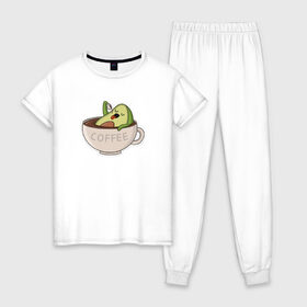 Женская пижама хлопок с принтом Авокадо в Санкт-Петербурге, 100% хлопок | брюки и футболка прямого кроя, без карманов, на брюках мягкая резинка на поясе и по низу штанин | авокадо | веган | еда блогеров | мемы | минимализм | прикольные картинки | прикольные надписи | растение | смешное авокадо | фрукт