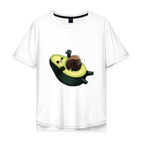 Мужская футболка хлопок Oversize с принтом Авокадо в Санкт-Петербурге, 100% хлопок | свободный крой, круглый ворот, “спинка” длиннее передней части | авокадо | веган | еда блогеров | мемы | минимализм | прикольные картинки | прикольные надписи | растение | смешное авокадо | фрукт